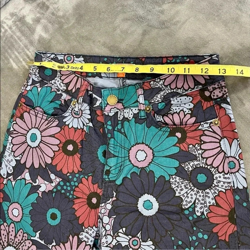 Modcloth Retro Flower Print Pants / Jeans Size 4 - Picture 5 of 5